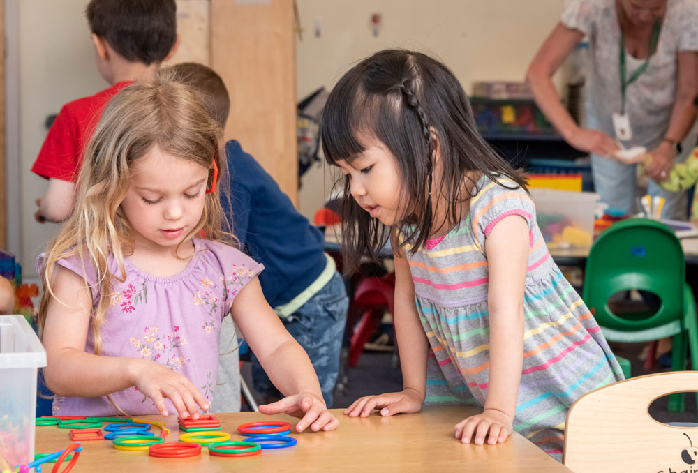 Two girls in preschool - Spring 2023