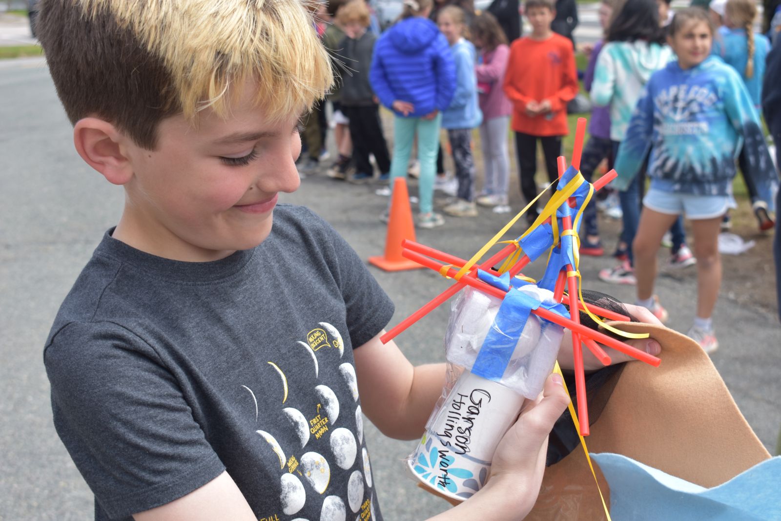 Student participates in egg drop competition